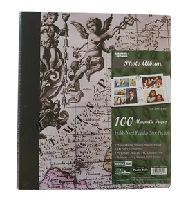 PIONEER 100 Fast- Stick Pages Magnetic Photo Album Angel Map Theme New! - Picture 1 of 5