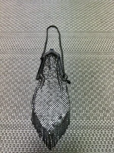 Antique 1910s Vintage Whiting and Davis Silver Metal Mesh Fringe Ladies Evening - Picture 1 of 8