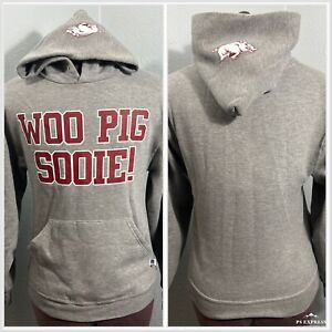 Arkansas Razorbacks Woo Pig Sooie Vintage Russell Hoodie Sweatshirt Adult XS EUC