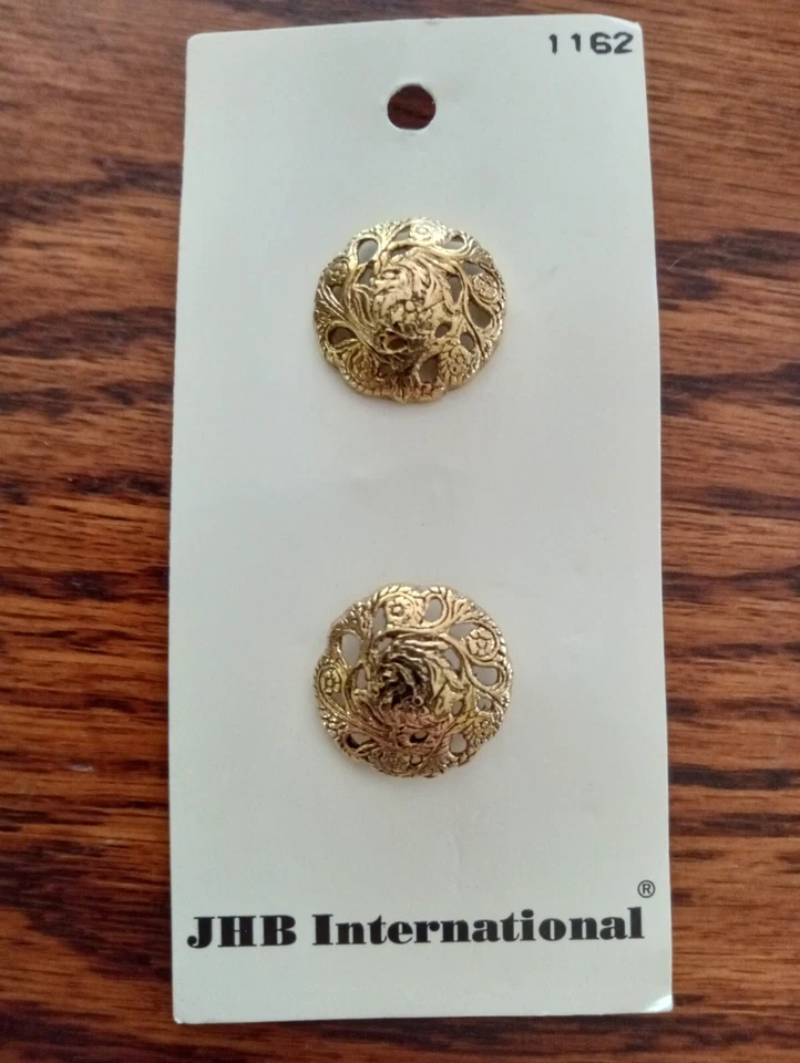 2 Vintage 3/4" Gold Tone Buttons Made in Italy JHB International Blazer - Image 1 of 1