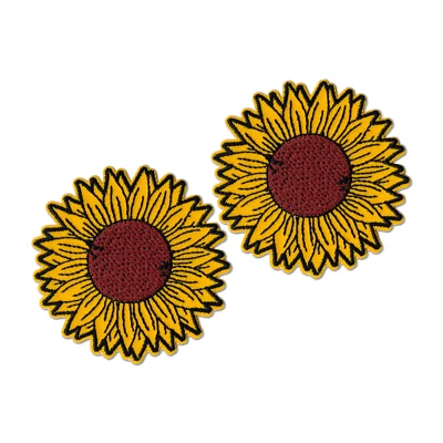 Apliques de girasol amarillo (paquete de 2) bordados de hierro en parche Foto 1 de 3