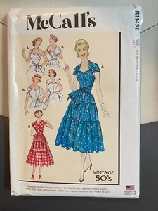 McCALL'S PATTERN R11491 MISSES RETRO 50's DRESS w/ VARIATIONS SIZE 6-14 UNCUT - Picture 1 of 2