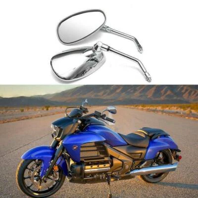 Chrome Motorcycle Rear View Side Mirrors 10mm For Honda Goldwing Valkyrie F6C - Изображение 1 из 4