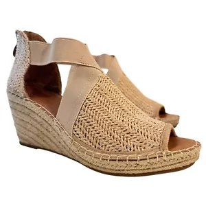 GENTLE SOULS Colleen Wedge Sandals Platform Espadrille Heel Shoes Woven Size 9.5 - Picture 1 of 12