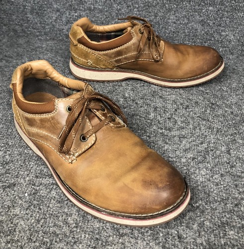 Scarpe sneakers Clarks uomo pelle marrone Oxford stringate moda taglia 9M *quasi come nuove*