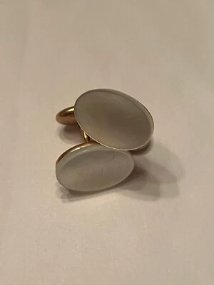 Vintage 14kt Retro RoseGold & Mother of Pearl Cufflinks - Image 1 of 4
