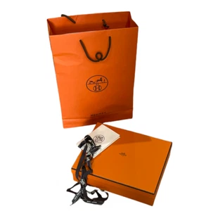Hermes Gift-Storage Box Shopping Bag Card Holder & Ribbon - Picture 1 of 1