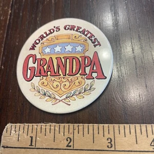 Vintage World's Greatest Man Grandpa Jacket Lapel Pin Button American Greetings - Picture 1 of 2