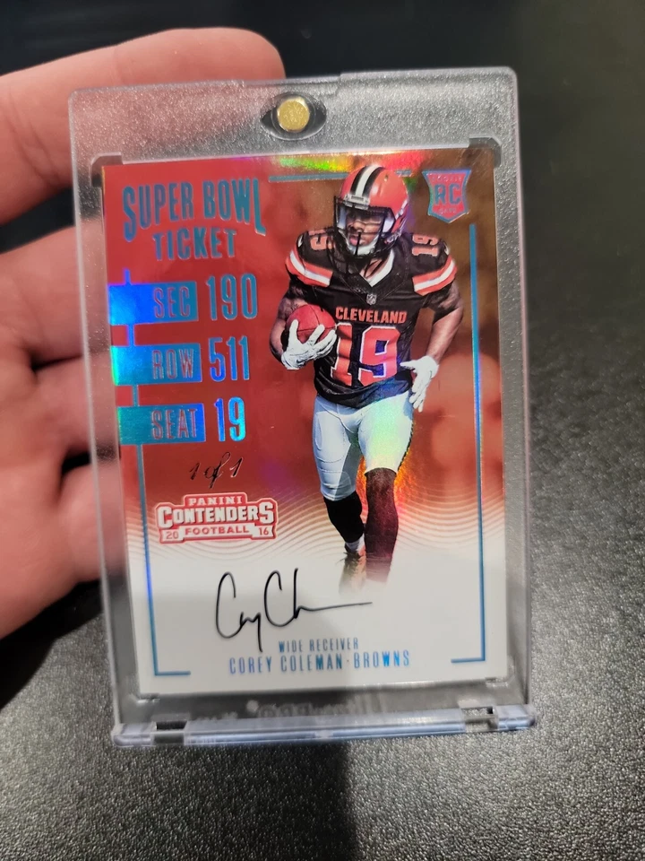 2016 Panini Contenders Super Bowl Ticket #325 Corey Coleman RC ROOKIE AUTO 1/1 - Image 1 of 1