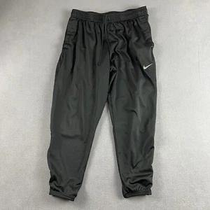 Nike Pants Mens Large Black Therma Fit Drawstrings Running Athletic Zip - Picture 1 of 11