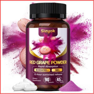 RED GRAPE POWDER Heart Health Blood Flow Cellular Energy Support 90ct SIZYOK - Picture 1 of 10