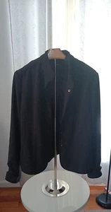 GRACE ELEMENTS Women's Sz 12 Snap button Black Gray Wool blend Blazer Jacket - Picture 1 of 5