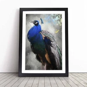 Wunderschöner Pfau Vogel gerahmter Leinwand Wandbild Kunstdruck Poster Bild, Wohndeko - Bild 1 von 9