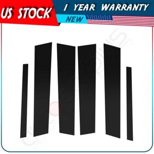 Fits 2006-11 BMW 3-Series E90 Pillar Posts 6pc Set Door Trim Black Cover Window - Picture 1 of 13