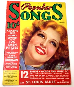 Vintage febbraio 1935 rivista canzoni popolari Bing Crosby George Gershwin WC pratico - Foto 1 di 5