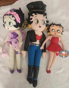 Betty Boop Plush Doll Lot of 3 Vintage 1995 Play By Play 13 Inch Doll Pre-Owned - Picture 1 of 10
