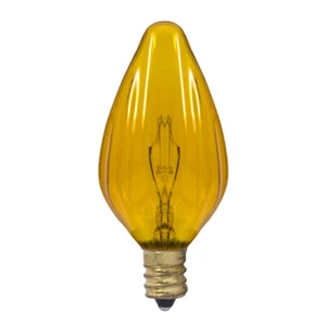 Amber Fiesta Bulb 120V 15W F10 Candelabra E12 2700K Warm White - Picture 1 of 6