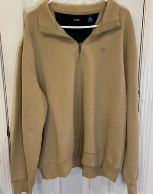 Suéter Izod Para Hombre 2XL Tostado Cuarto Cremallera Pullover Preppy Foto 1 de 4