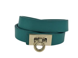 Pulsera Salvatore Ferragamo Cuero Gancini Doble Envoltura - Imagen 1 de 9