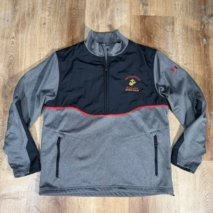 Under Armour US Marine Corps USMC Men’s Large 1/2 Zip Cold Gear Fleece Jacket - Picture 1 of 6