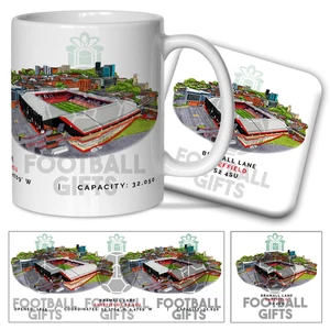 Sheff Utd Around The Grounds Bramall Lane Water Colour Mug & Coaster Set - Picture 1 of 1