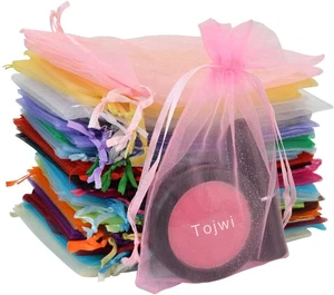 50 Pack Organza Bags 3.54"x4.33" – Mixed Colors with Satin Drawstring for Gifts - Picture 1 of 12