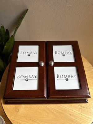 Bombay "Bailey" Photo Storage Box Cherry Finish Holds 48 4x6 inch photos - Image 1 of 4