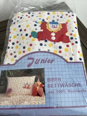 Junior Bedding Duvet & Sham Vintage Clown Colorful 100x135cm  - Image 1 of 4