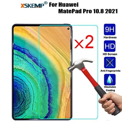 2Pcs 9H Tempered Glass Screen Protector Huawei MatePad Pro 10.8 5G / 2019 / 2021 - Image 1 of 4