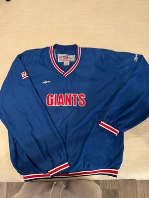 Chaqueta Pullover De Colección Reebok Pro Line New York Giants Aislada Cuello en V Hombres XL Foto 1 de 4