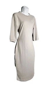 NWT NIKE Sporty Essentials Grey Bodycon Sexy Crew neck Stretch Midi Dress Size L - Picture 1 of 7