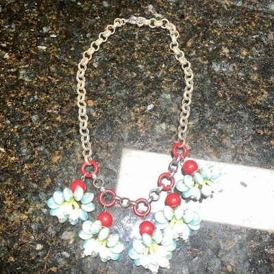Ожерелье с подвесками из керамики с цветочным узором антропология - Изображение 1 из 4
