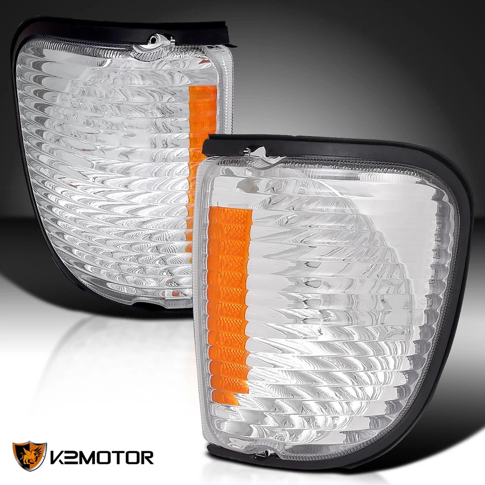 Fits 1992-2007 Ford E150 E250 Econoline Clear Corner Turn Signal Lights Lamps - Image 1 of 4