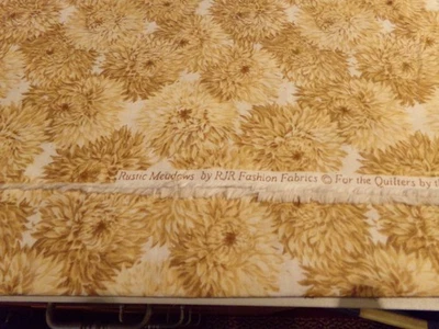 TELA VINTAGE 1/2 YD X 42" "PRADOS RÚSTICOS" DORADO/AMARILLO FLORAL/POR RJR #1299 Foto 1 de 3