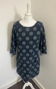 Seasalt Top Womens Size UK 12 Blue 3/4 Sleeve Corduroy Me An Tol Tunic - Picture 1 of 9