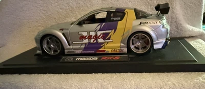 Jada Import Racer Mazda RX-8 Silver 1:18 scale model on Base JIC Magic - Image 1 of 4