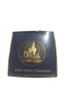 Disneyworld 15th Anniversary Coin Commemorative Medallion Original Box Vintage - Picture 1 of 3