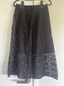 Country Road Lace A Line Skirt RRP $170 Black Size 6 - Picture 1 of 5