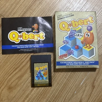 Intellivision Q-Bert Arcade Game Complete Box, Cartridge Manual 1983 Gottlieb - Image 1 of 4