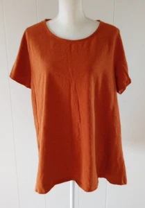 Top túnica Amaryllis 1X naranja manga corta encaje botón volantes espalda boho hada - Imagen 1 de 8