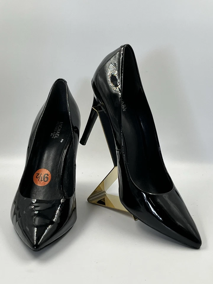 Biqueira agulha feminina Michael Kors couro envernizado preto tamanho 9,5 M EUA - Imagem 1 de 4