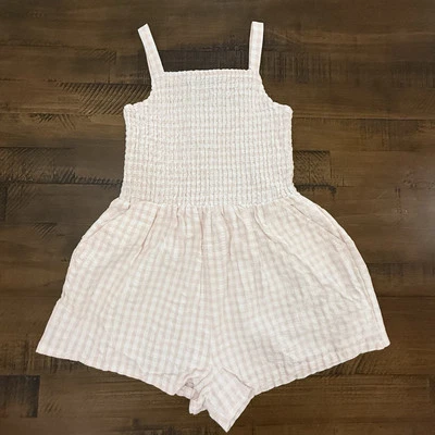 JANIE and JACK Seashell Rosa Talla 10 Algodón Niñas MIA Mameluco Calado Seersucker Foto 1 de 4