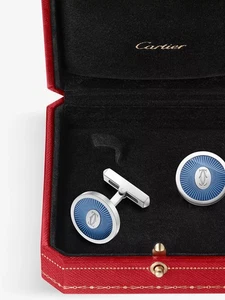 Double C de Cartier palladium-plated sterling- silver and lacquer cufflinks - Picture 1 of 6