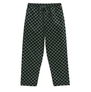 Vans Range Baggy Tapered Pant - Elastic Waist Drawstring - Green Checkers Small - Picture 1 of 10