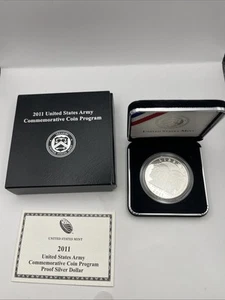 2011 UNITED STATE ARMY COMMEMORATIVE COIN PROGRAM PROOF SILVER DOLLAR OGP w COA - Picture 1 of 3