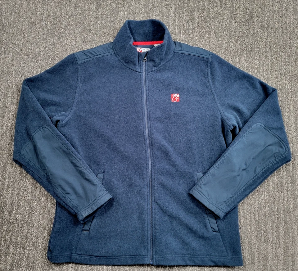 Chick Fil A Oobe Jacket Womens L Large Blue Team Style Full Zip Fleece Employee - Image 1 of 4