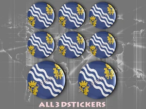 8 x Pegatinas Redondas 3D Relieve Bandera Merseyside - Todas las Banderas - Imagen 1 de 1