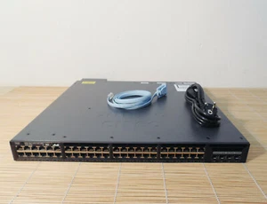 Cisco WS-C3650-48FD-E 48 10/100/1000 Ethernet PoE+ 2x10G Uplink ports 1x AC PSU - Bild 1 von 1