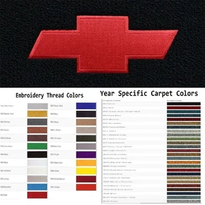 ACC 1977-1990 Chevrolet Caprice Custom Bowtie Logo 4pc Cutpile Floor Mats - Picture 1 of 25