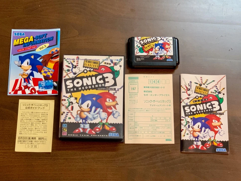 Sonic 3 The Hedgehog Full Set w/Reg Card NTSC-J Sega Mega Drive MegaDrive Tested - Image 1 of 4